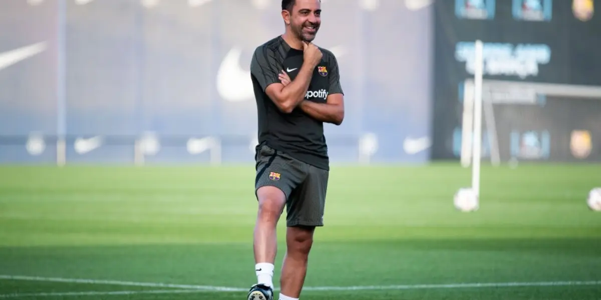 Xavi en el entrenamiento