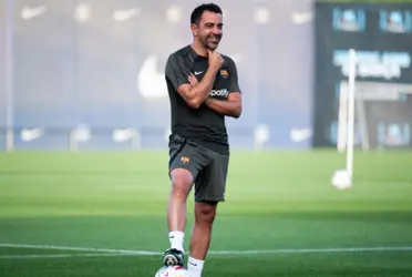 Xavi en el entrenamiento