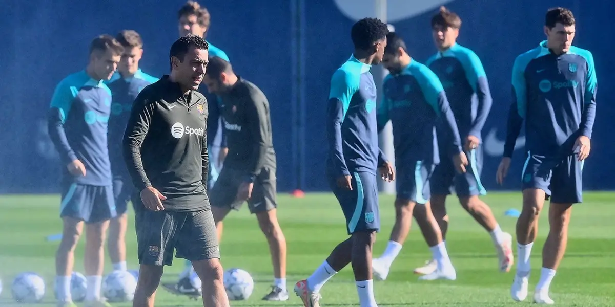 Xavi en el entrenamiento post derrota